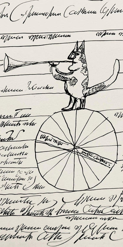 Saul Steinberg, Composition, Derrire Le Miroir, Lithograph