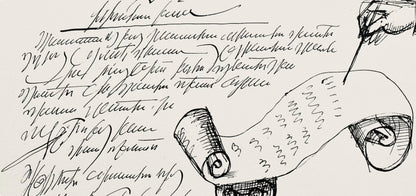 Saul Steinberg, Composition, Derrire Le Miroir, Lithograph