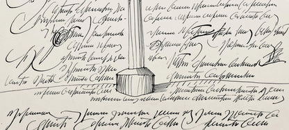 Saul Steinberg, Composition, Derrire Le Miroir, Lithograph