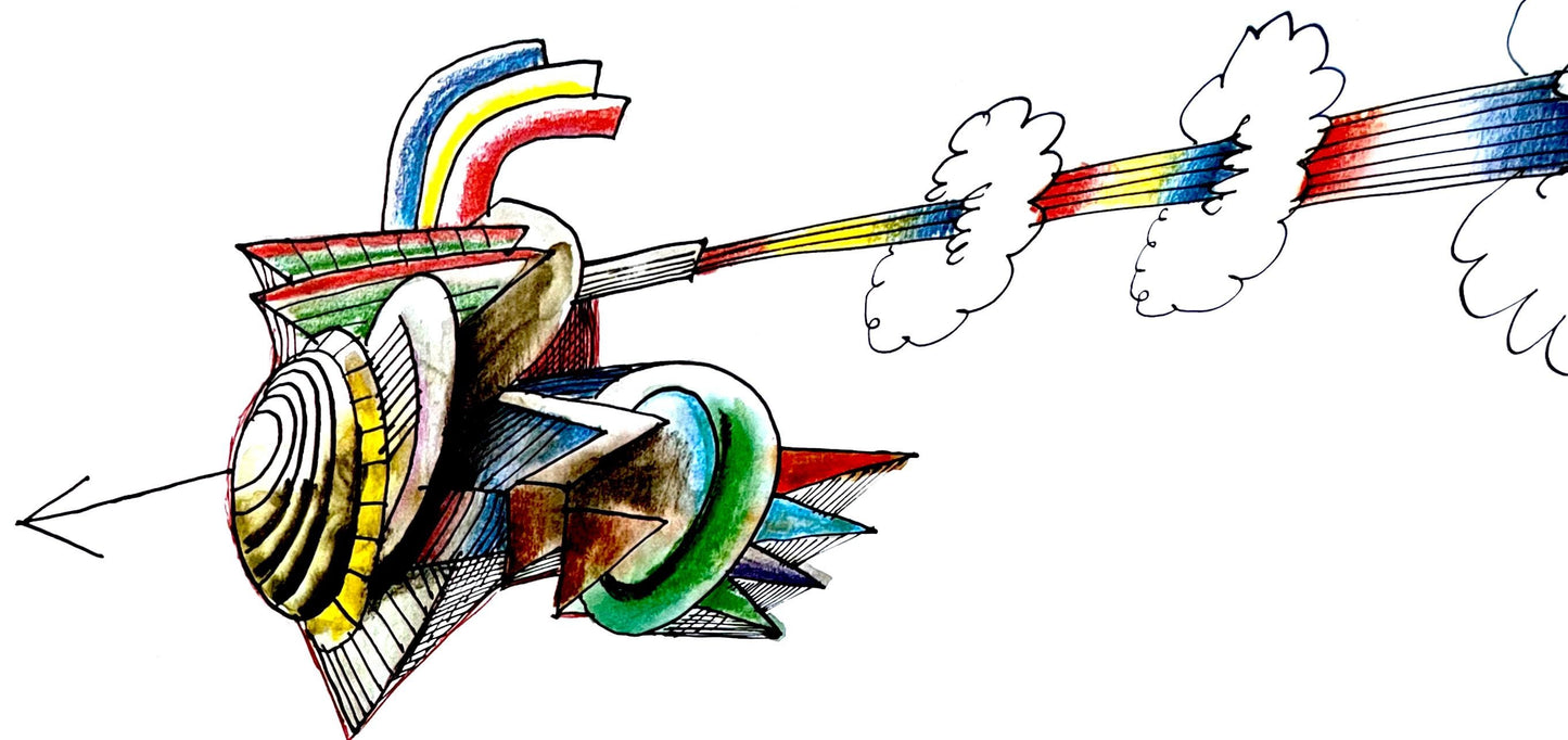 Saul Steinberg, Composition, Derrire Le Miroir, Lithograph