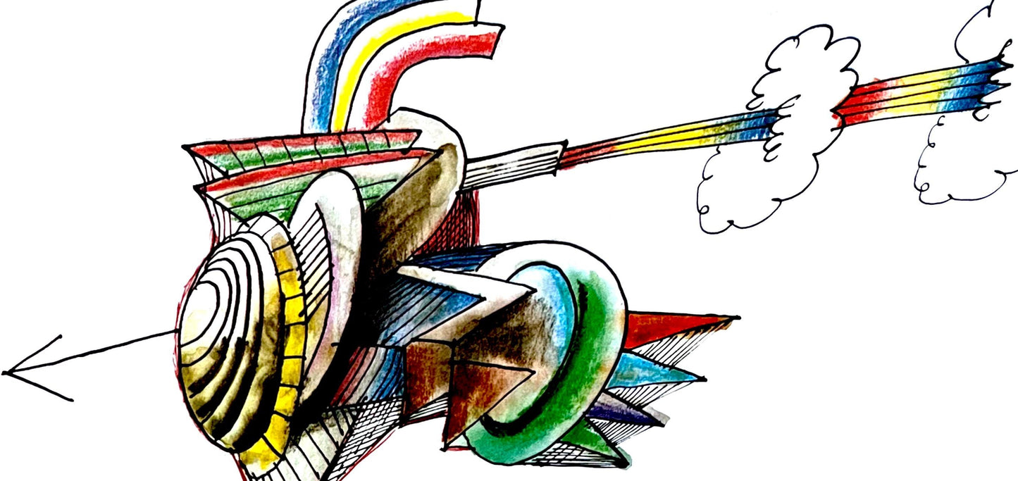 Saul Steinberg, Composition, Derrire Le Miroir, Lithograph