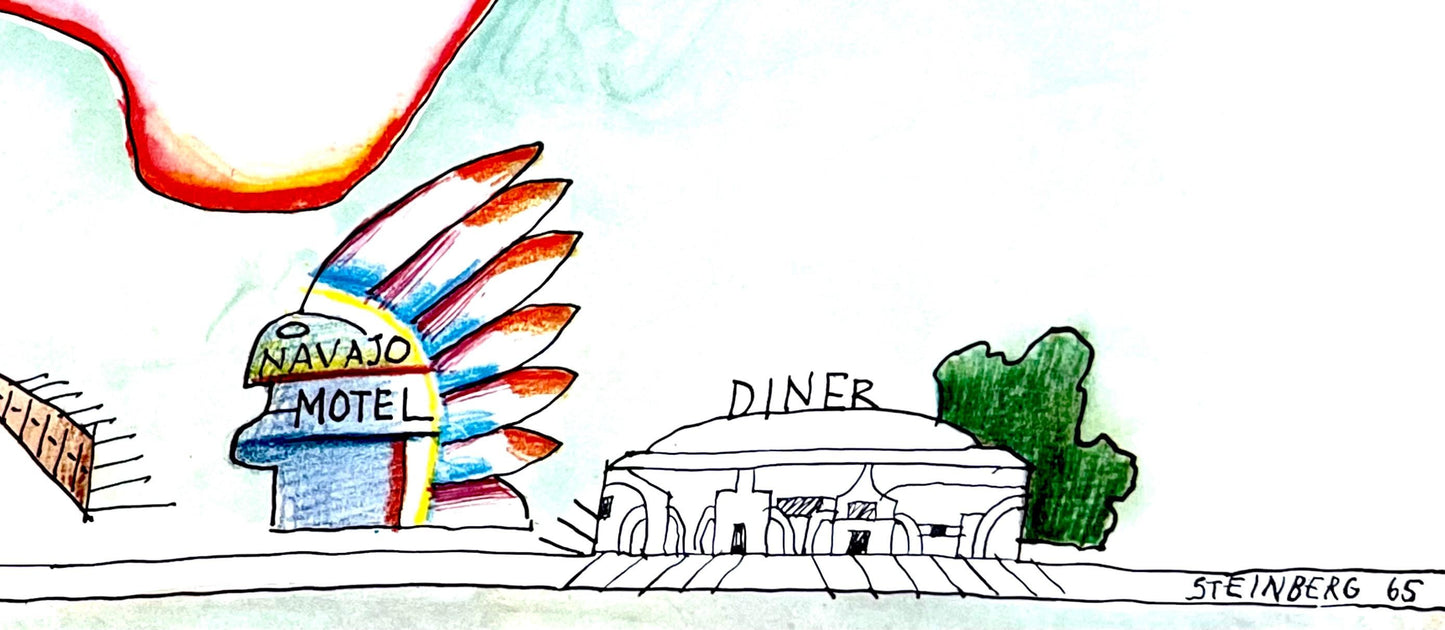 Saul Steinberg, Composition, Derrire Le Miroir, Lithograph