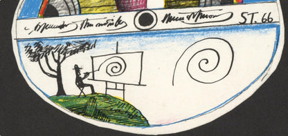 Saul Steinberg, Composition, Derrire Le Miroir, Lithograph