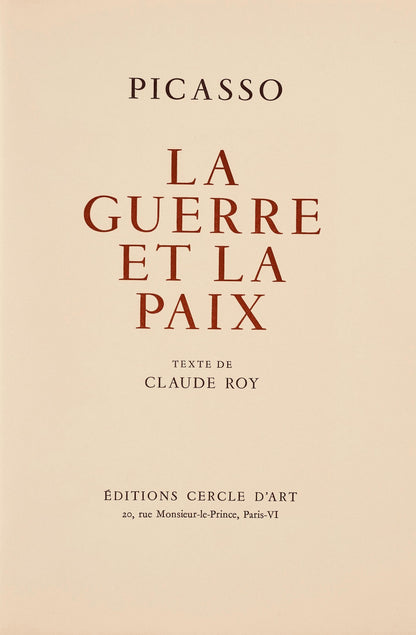 Pablo Picasso, Composition (Cramer 67; Bloch 748; Mourlot 245; Bloch, Books 66), La Guerre Et La