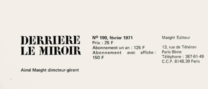 Alexander Calder, Composition, Derrire Le Miroir, Lithograph