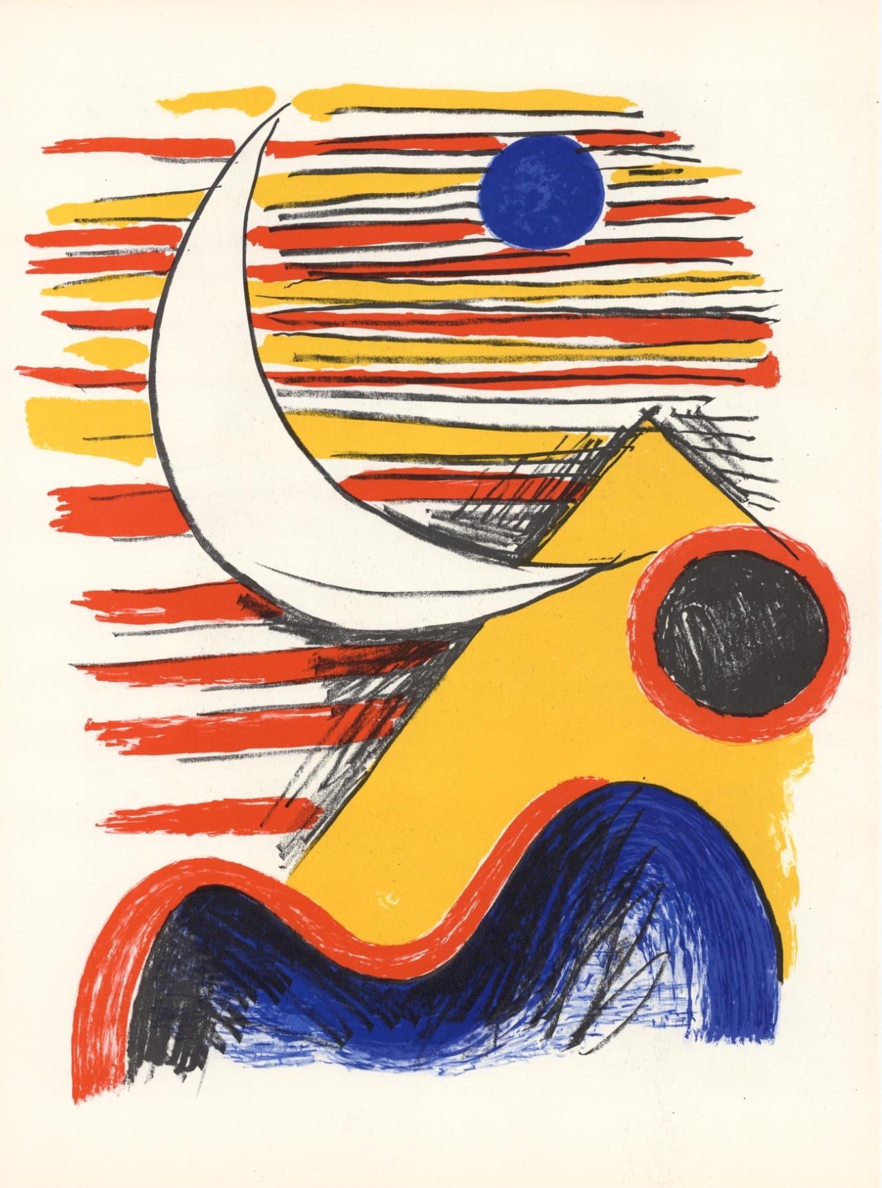 Alexander Calder, Composition, Derrire Le Miroir, Lithograph