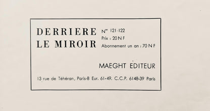 Alexander Calder, Composition, Derrire Le Miroir, Lithograph