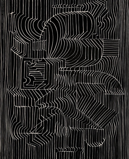 Victor Vasarely, Composition, Ondulatoires, Hliogravure