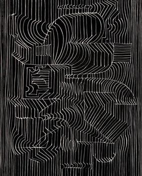 Victor Vasarely, Composition, Ondulatoires, Hliogravure