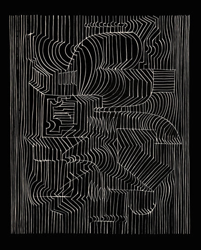 Victor Vasarely, Composition, Ondulatoires, Hliogravure