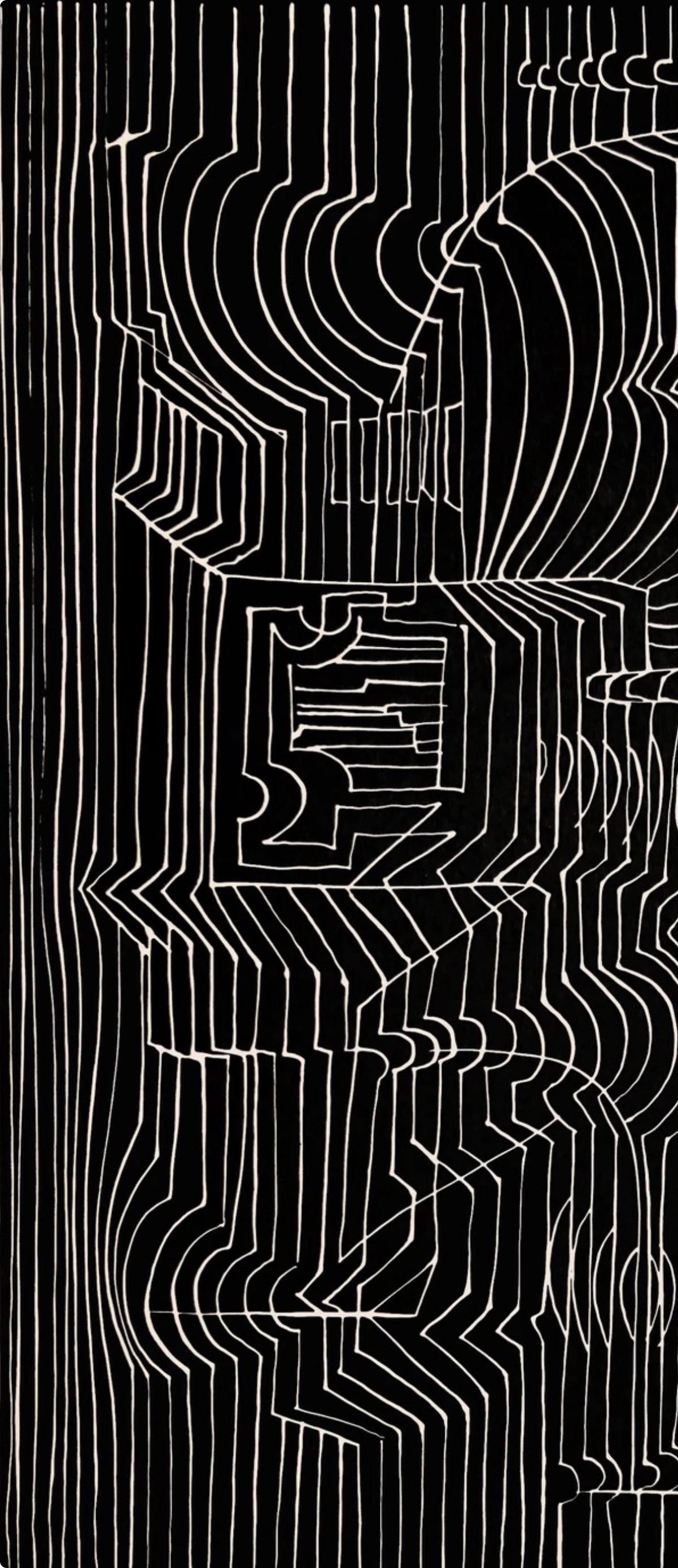 Victor Vasarely, Composition, Ondulatoires, Hliogravure