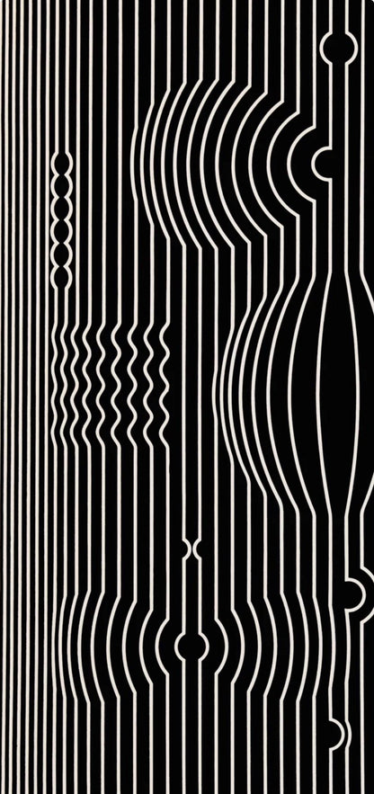 Victor Vasarely, Composition, Ondulatoires, Hliogravure