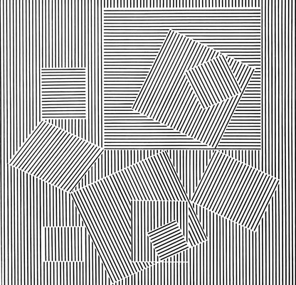 Victor Vasarely, Composition, Ondulatoires, Hliogravure
