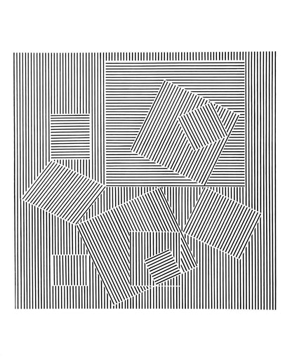 Victor Vasarely, Composition, Ondulatoires, Hliogravure