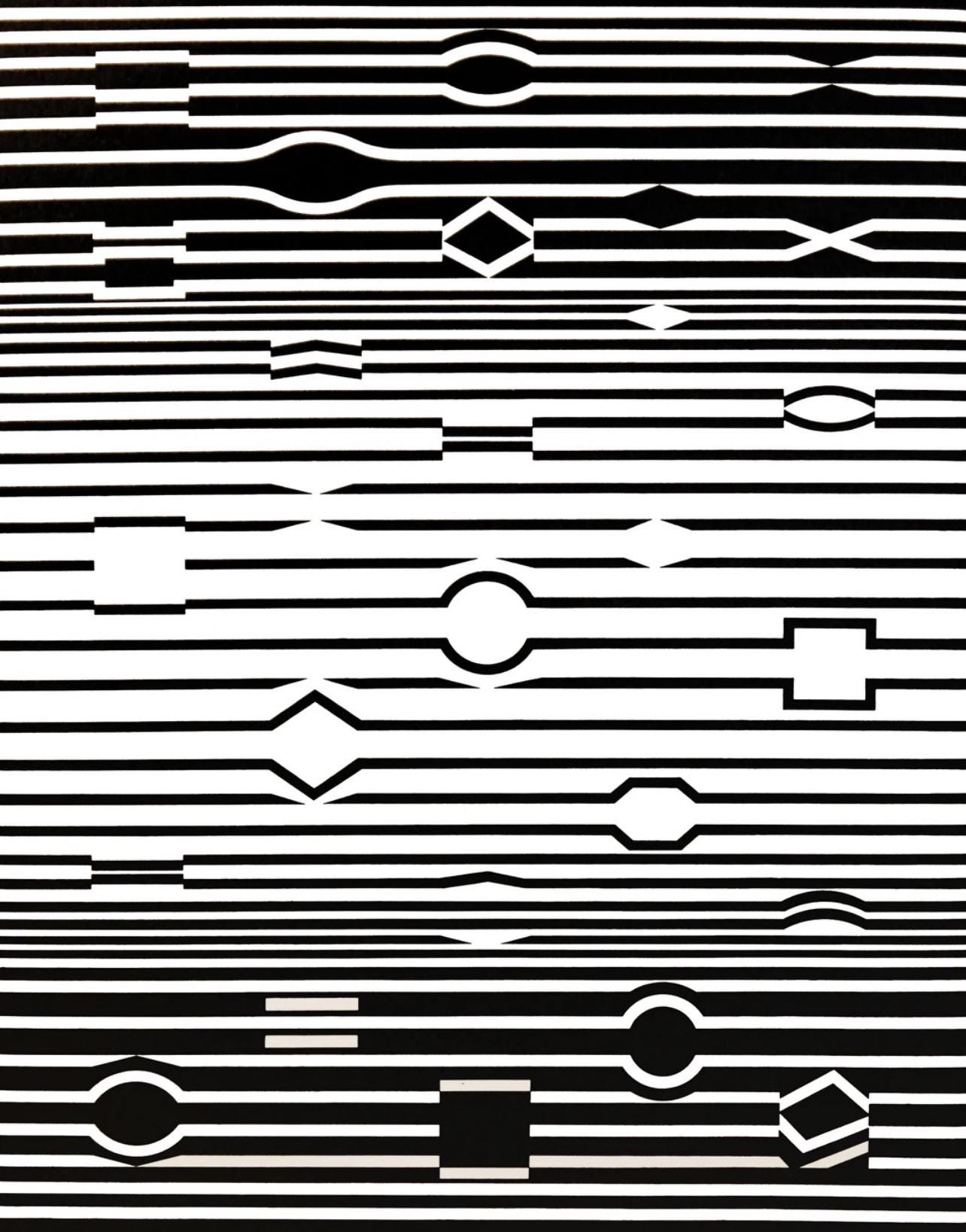 Victor Vasarely, Composition, Ondulatoires, Hliogravure