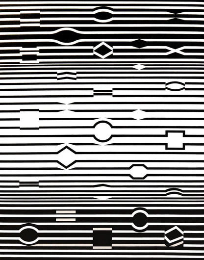 Victor Vasarely, Composition, Ondulatoires, Hliogravure