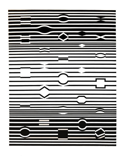 Victor Vasarely, Composition, Ondulatoires, Hliogravure