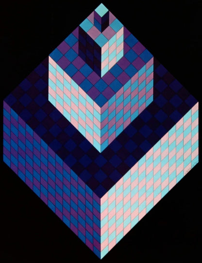Victor Vasarely, Composition, Hexagone, Hliogravure