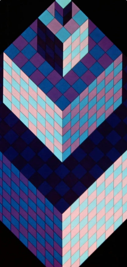 Victor Vasarely, Composition, Hexagone, Hliogravure