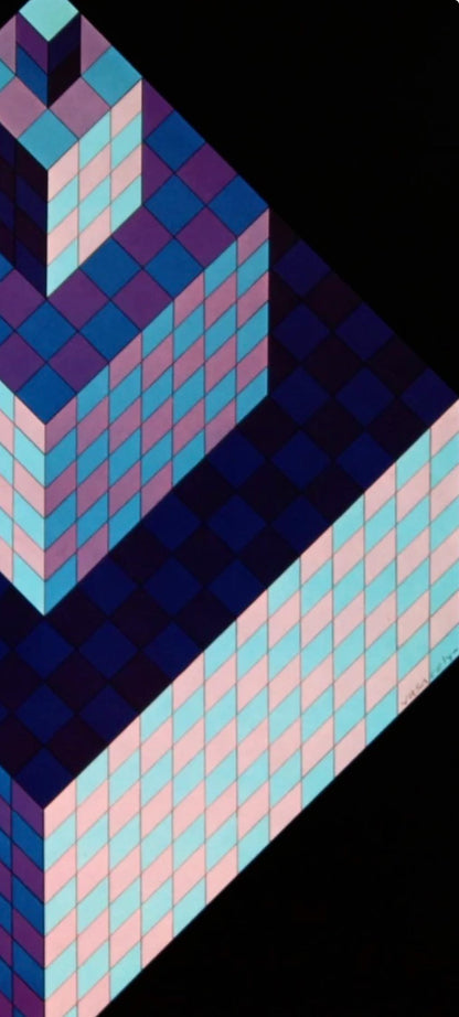 Victor Vasarely, Composition, Hexagone, Hliogravure