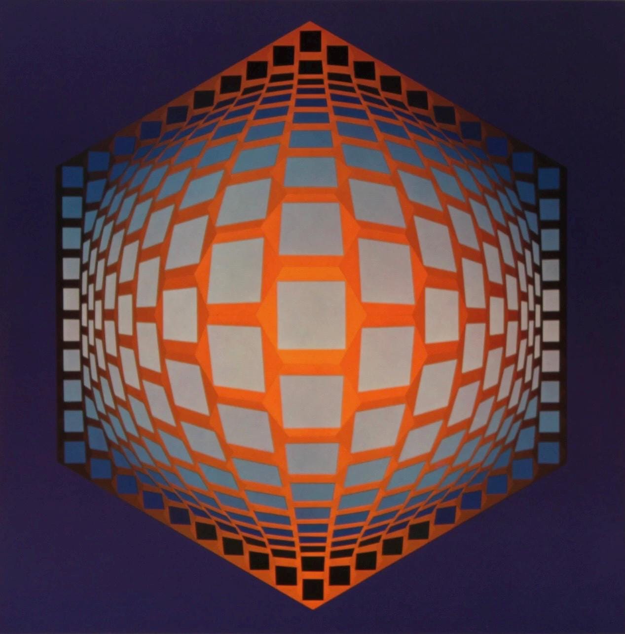 Victor Vasarely, Composition, Hexagone, Hliogravure