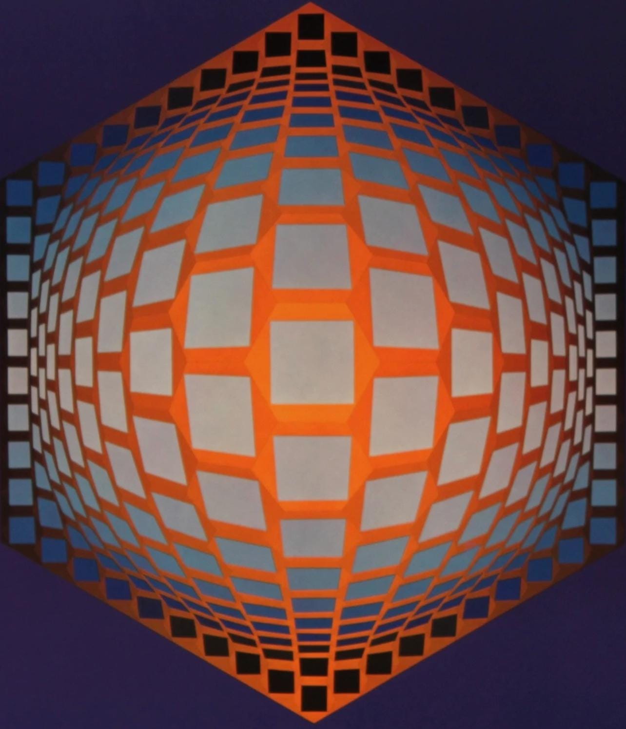 Victor Vasarely, Composition, Hexagone, Hliogravure