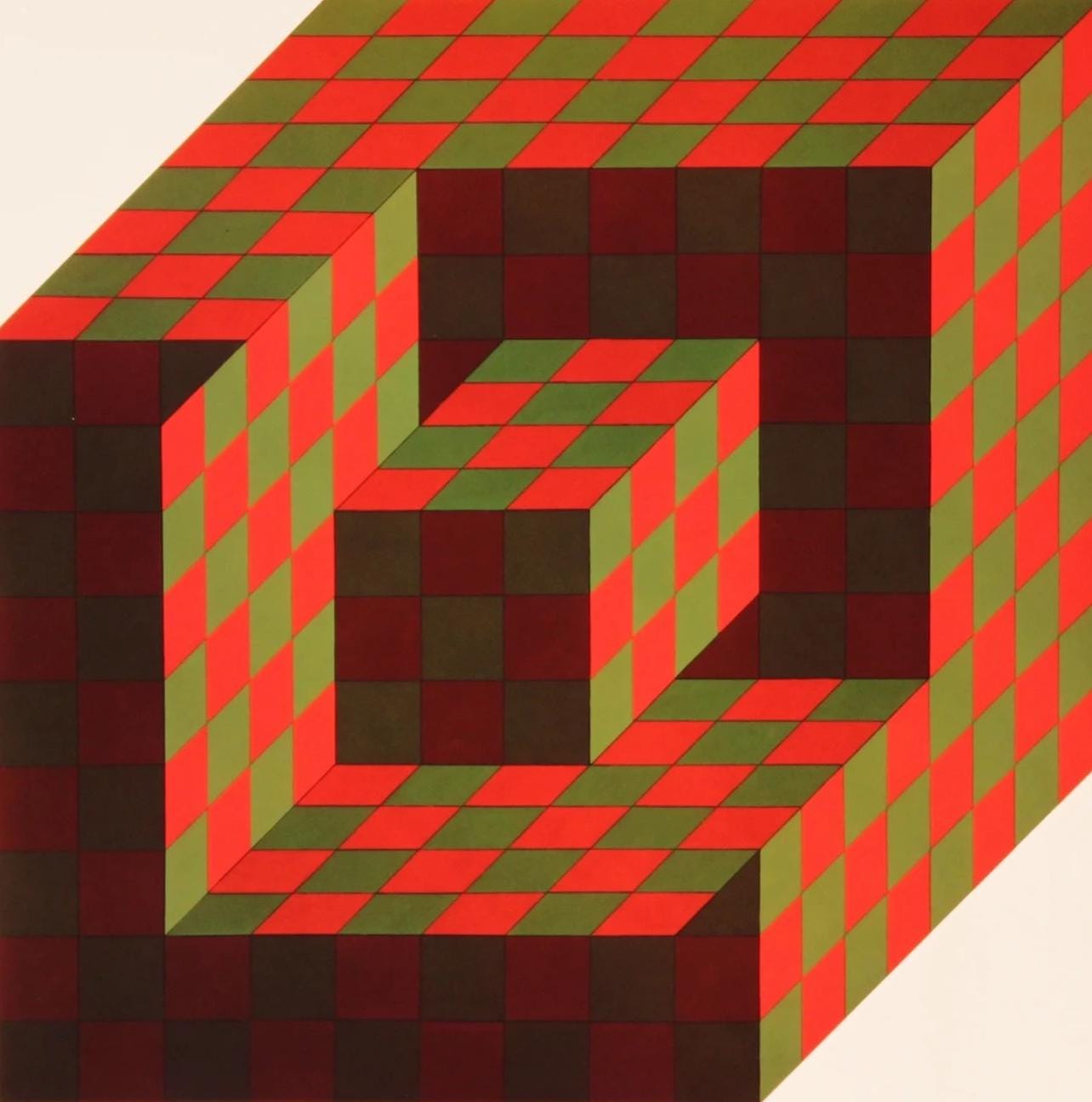 Victor Vasarely, Composition, Hexagone, Hliogravure