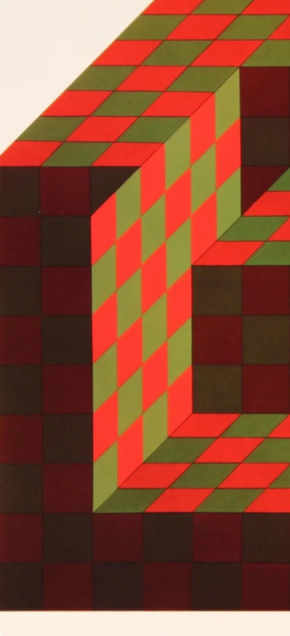 Victor Vasarely, Composition, Hexagone, Hliogravure