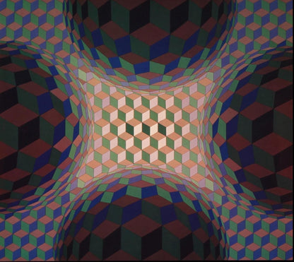Victor Vasarely, Composition, Hexagone, Hliogravure