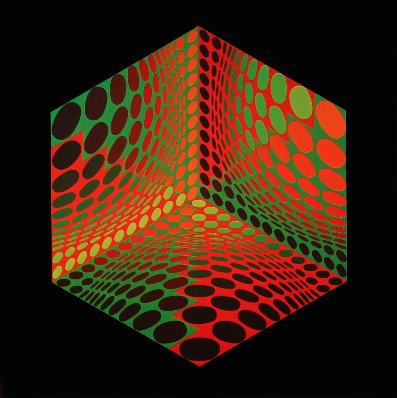 Victor Vasarely, Composition, Hexagone, Hliogravure
