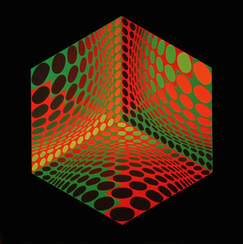 Victor Vasarely, Composition, Hexagone, Hliogravure