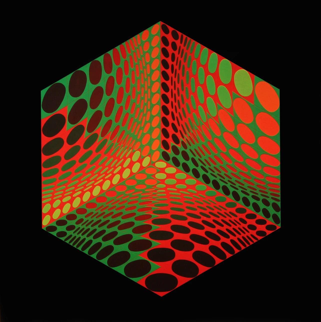 Victor Vasarely, Composition, Hexagone, Hliogravure