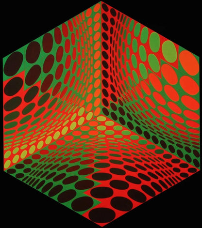 Victor Vasarely, Composition, Hexagone, Hliogravure