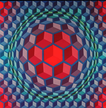 Victor Vasarely, Composition, Hexagone, Hliogravure