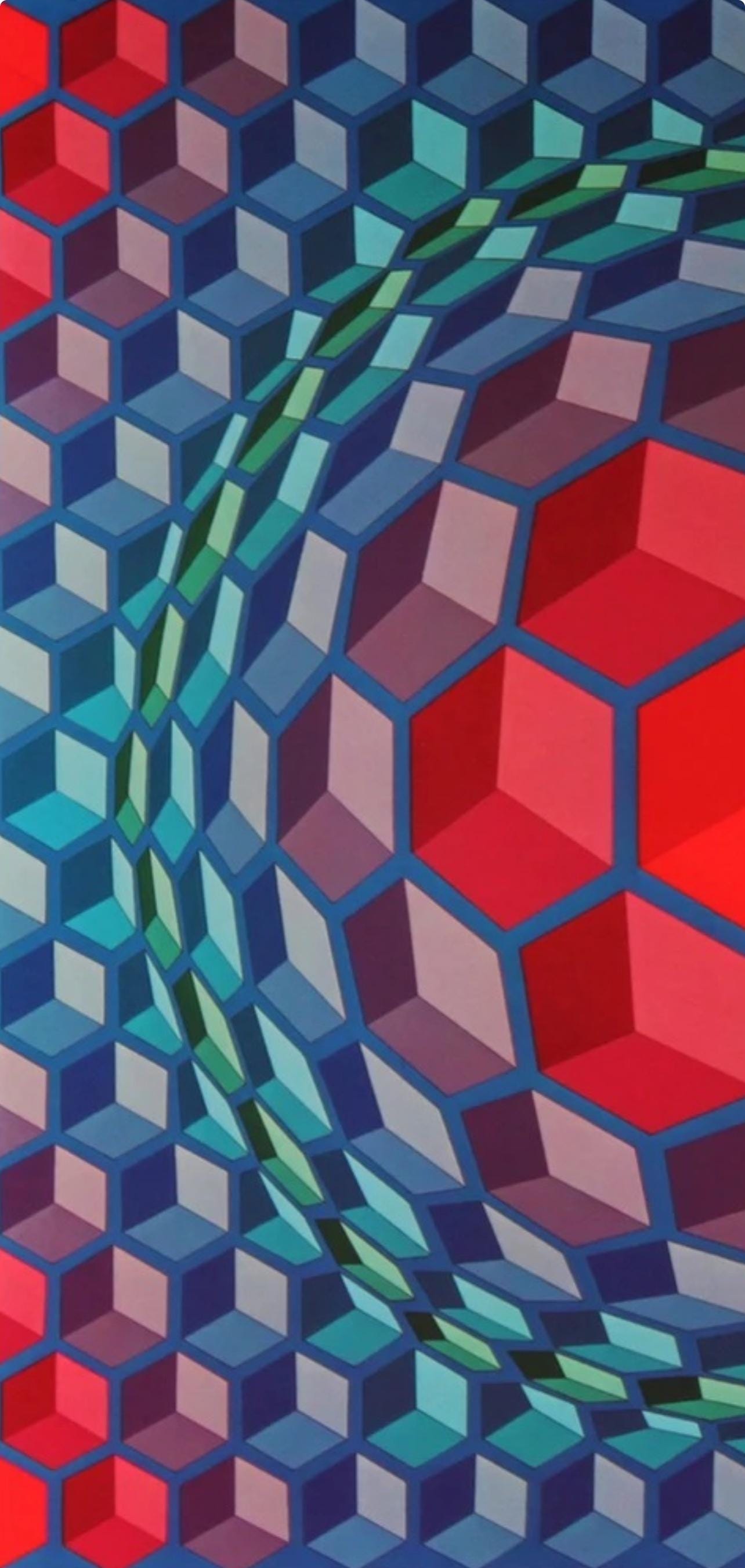 Victor Vasarely, Composition, Hexagone, Hliogravure