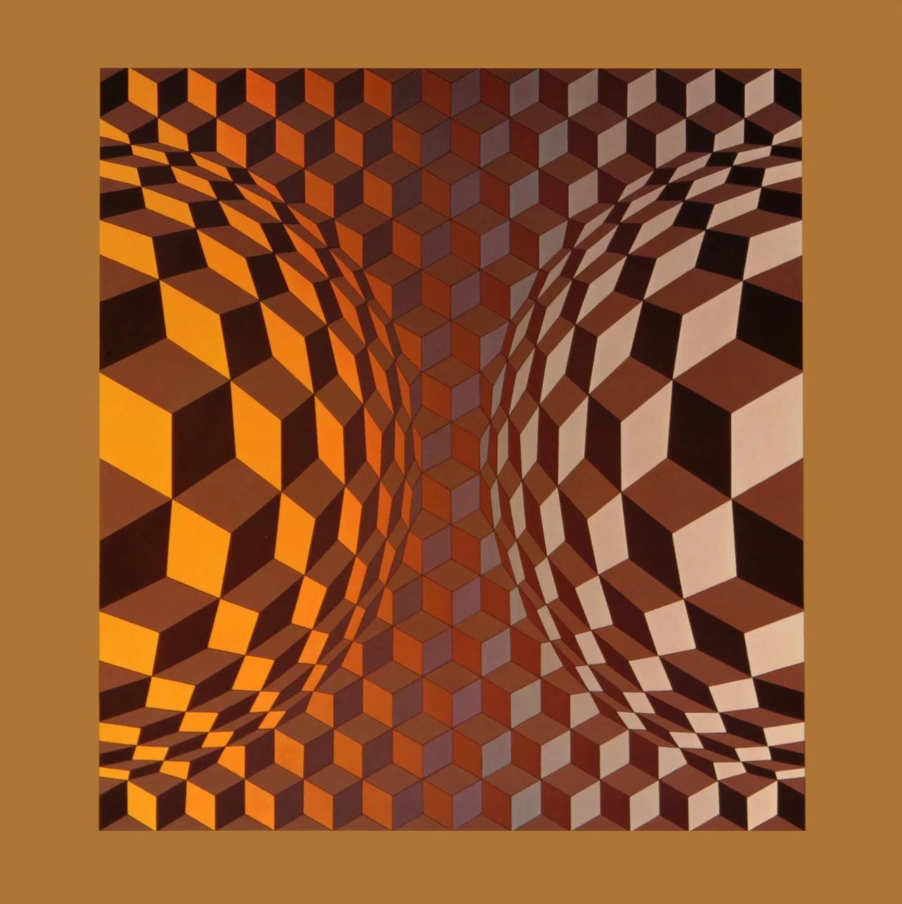 Victor Vasarely, Composition, Hexagone, Hliogravure