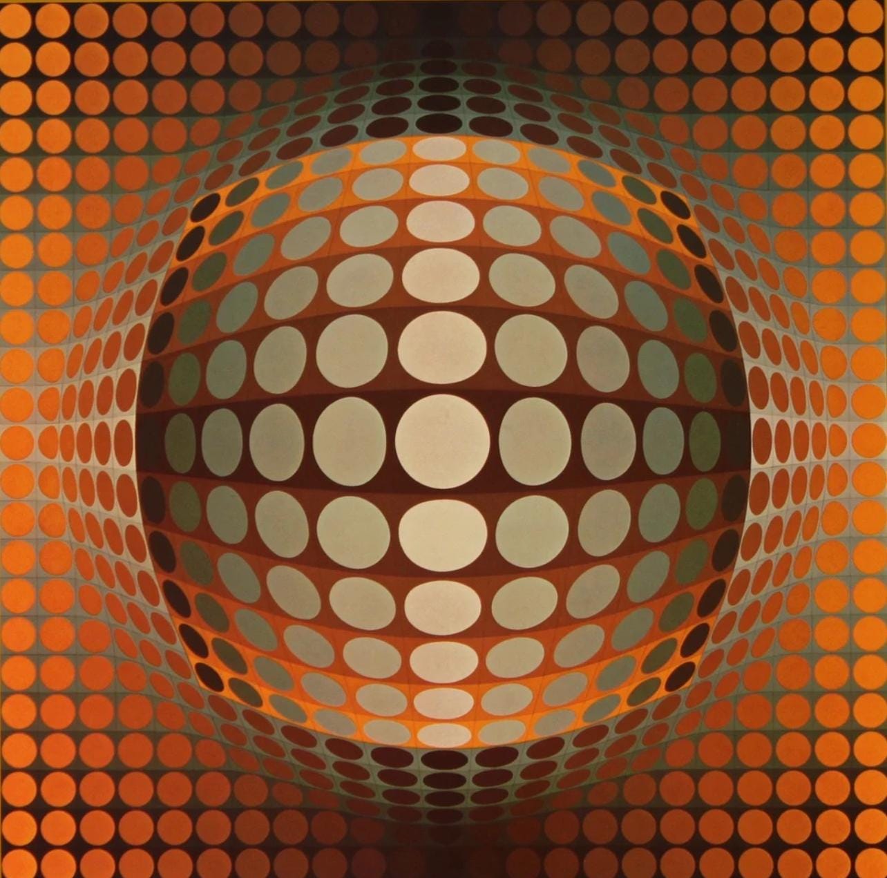 Victor Vasarely, Composition, Damier, Hliogravure