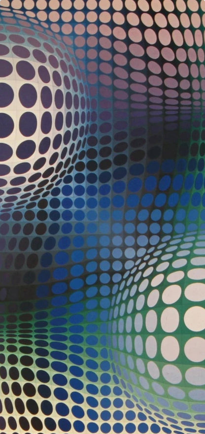 Victor Vasarely, Composition, Damier, Hliogravure