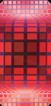 Victor Vasarely, Composition, Damier, Hliogravure