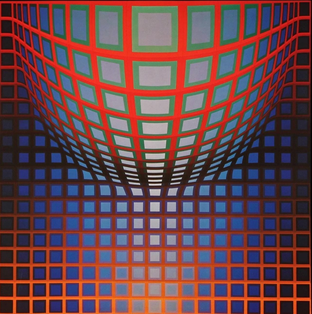 Victor Vasarely, Composition, Damier, Hliogravure