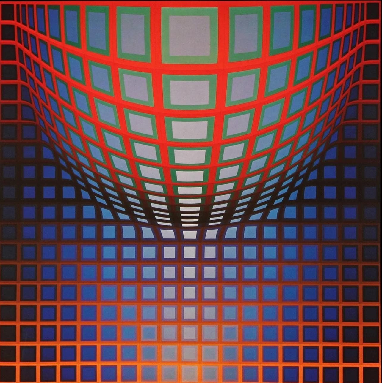Victor Vasarely, Composition, Damier, Hliogravure