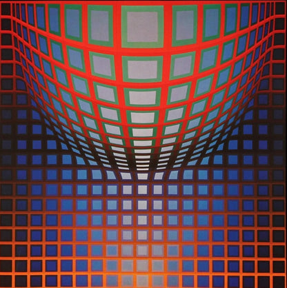 Victor Vasarely, Composition, Damier, Hliogravure