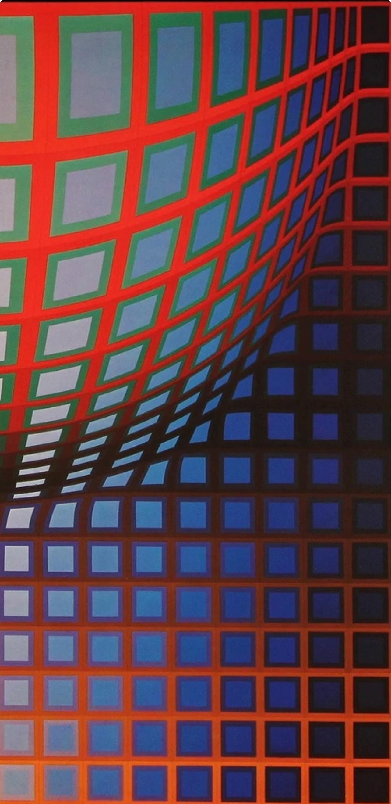 Victor Vasarely, Composition, Damier, Hliogravure