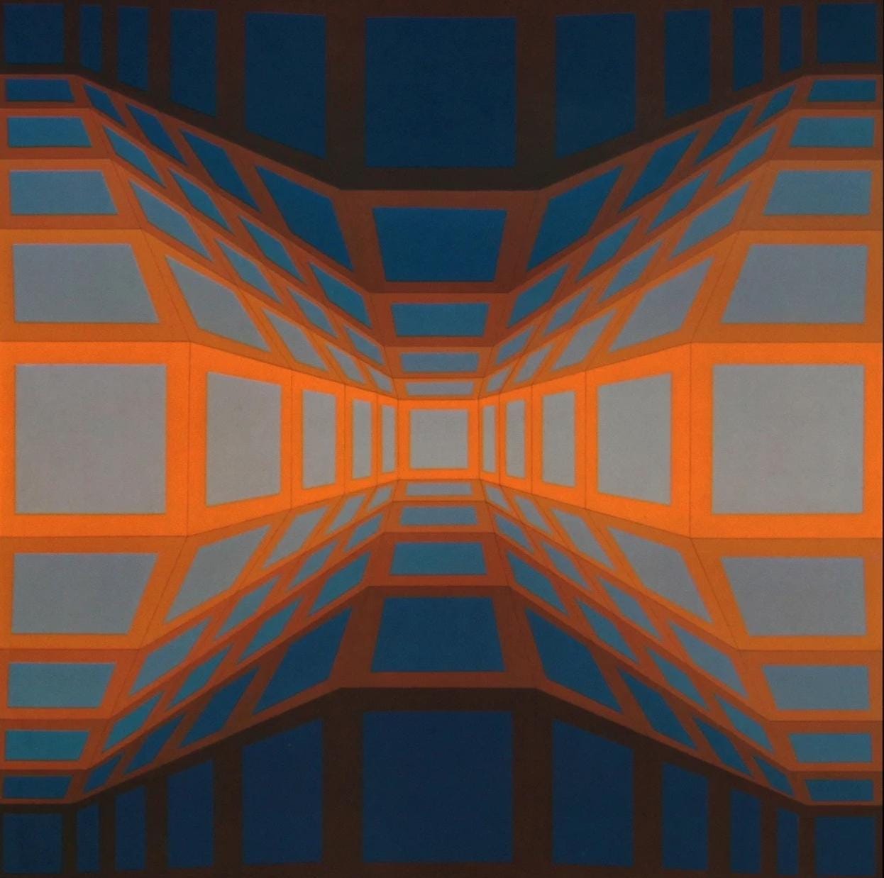 Victor Vasarely, Composition, Damier, Hliogravure