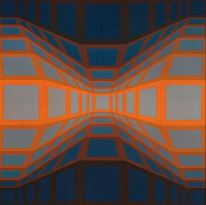 Victor Vasarely, Composition, Damier, Hliogravure