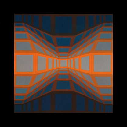Victor Vasarely, Composition, Damier, Hliogravure