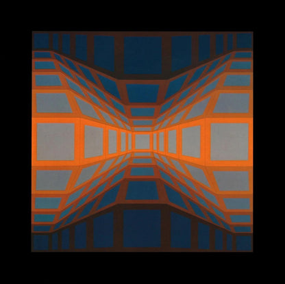 Victor Vasarely, Composition, Damier, Hliogravure