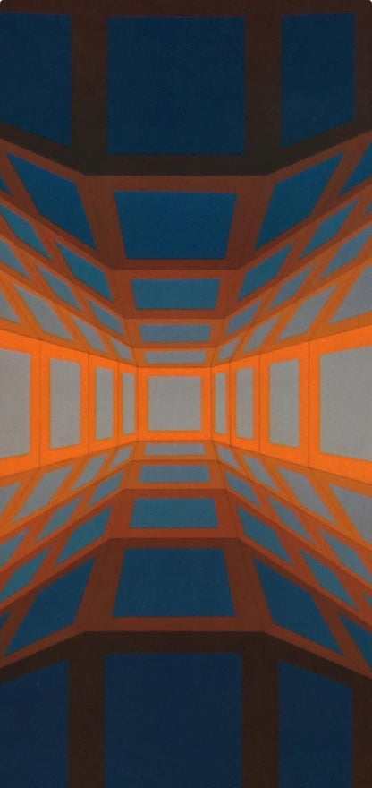 Victor Vasarely, Composition, Damier, Hliogravure