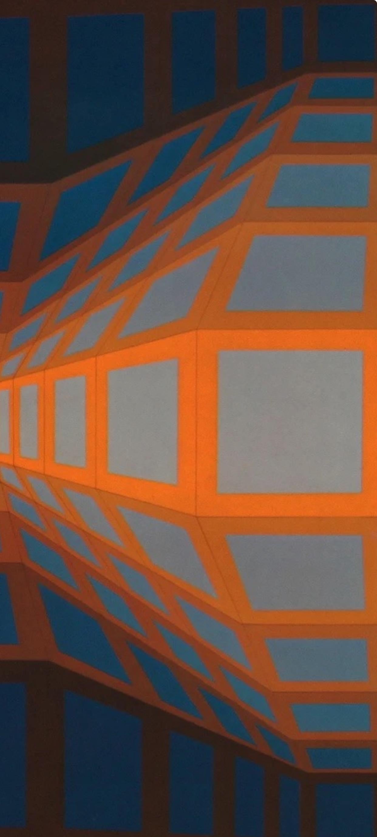 Victor Vasarely, Composition, Damier, Hliogravure