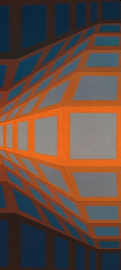 Victor Vasarely, Composition, Damier, Hliogravure